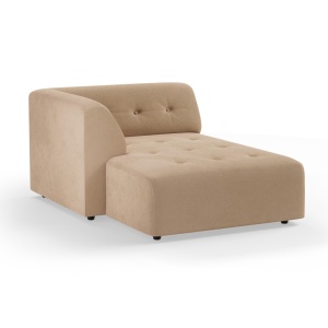 Canapea modulara crem din catifea 160 cm Vint Left Divan HKliving
