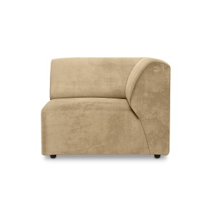 Canapea modulara crem din catifea 94 cm Jax Right End HKliving