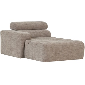 Canapea modulara crem din textil 173 cm Novi Left Woood