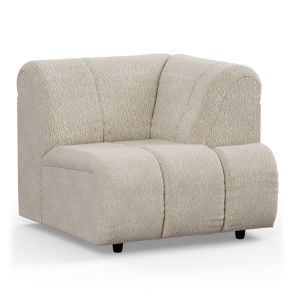 Canapea modulara crem din textil 98 cm Wave Boucle High Right HKliving