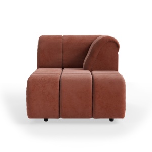 Canapea modulara crem magnolie din catifea 98 cm Wave Right Divan HKliving