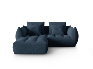 Canapea modulara cu colt albastru navy din textil pentru 3 persoane Bloom Wind Left Micadoni