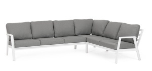 Canapea modulara cu colt exterior gri/alba din metal 282 cm Flaminio Bizzotto