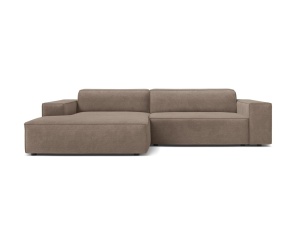 Canapea modulara cu colt maro cappuccino din textil pentru 3 persoane Jodie Liberty Left Micadoni