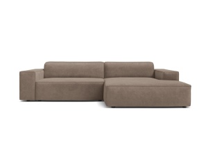 Canapea modulara cu colt maro cappuccino din textil pentru 3 persoane Jodie Liberty Right Micadoni