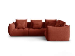 Canapea modulara cu colt maro din textil pentru 3 persoane Bloom Structural Right Micadoni