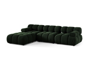 Canapea modulara cu colt verde din catifea pentru 4 persoane Bellis Left Micadoni