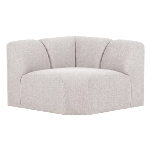 Canapea modulara ecru din textil 105 cm Mojo Boucle Corner Woood