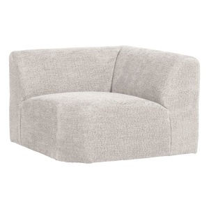 Canapea modulara ecru din textil 105 cm Mojo Chenille Corner Woood