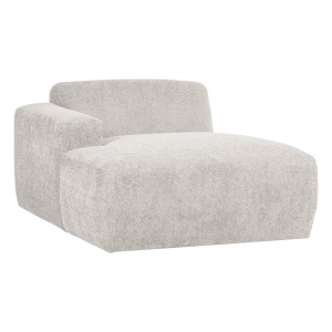 Canapea modulara ecru din textil 112 cm Mojo Woolly Lounge Left Woood