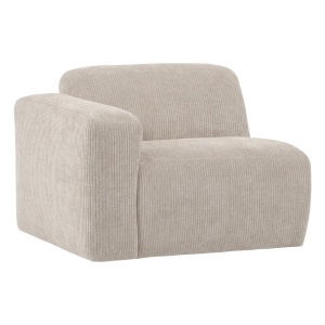 Canapea modulara ecru din textil pentru 1 persoana Mojo 105 Rib Left Woood