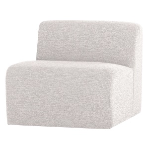 Canapea modulara ecru din textil pentru 1 persoana Mojo Boucle Middle Woood