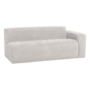 Canapea modulara ecru din textil pentru 2 persoane Mojo Chenille Right Woood