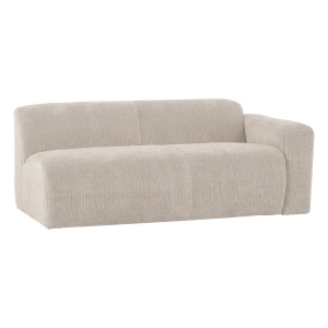 Canapea modulara ecru din textil pentru 2 persoane Mojo Rib Right Woood
