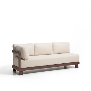 Canapea modulara exterior maro din textil pentru 3 persoane Nerano Left Kave Home