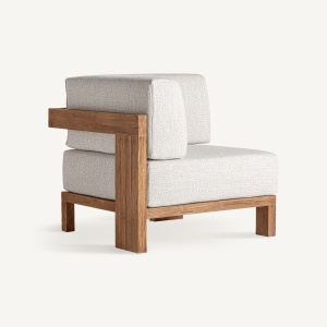 Canapea modulara exterior maro/gri din lemn pentru 1 persoana Testa Corner Left Vical Home