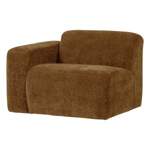 Canapea modulara galben miere din textil pentru 1 persoana Mojo 105 Rib Left Woood