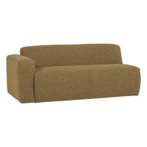 Canapea modulara galbena din textil pentru 2 persoane Mojo Base Boucle Left Woood