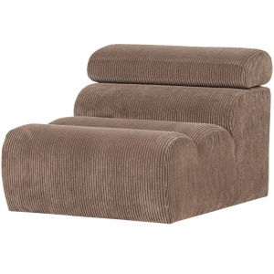 Canapea modulara grej din textil 113 cm Novi Middle Rib Woood