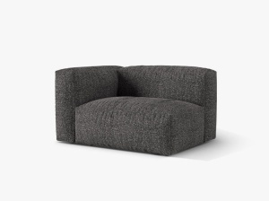 Canapea modulara gri antracit din textil pentru 1 persoana Martina Boucle Left Micadoni