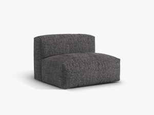 Canapea modulara gri antracit din textil pentru 1 persoana Martina Boucle Middle Micadoni