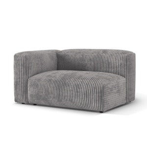 Canapea modulara gri deschis din textil pentru 1 persoana Martina L Corduroy Left Micadoni