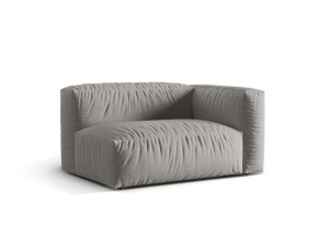 Canapea modulara gri deschis din textil pentru 1 persoana Martina L Right Micadoni