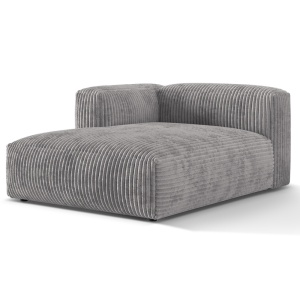 Canapea modulara gri deschis din textil pentru 1 persoana Martina T Corduroy Left Micadoni