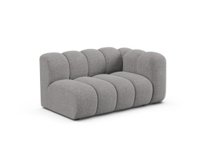 Canapea modulara gri deschis din textil pentru 2 persoane Lupine Chenille Right Micadoni