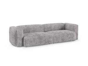 Canapea modulara gri deschis din textil pentru 4 persoane Martina Corduroy XL Micadoni