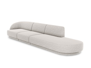 Canapea modulara gri deschis din textil pentru 4 persoane Miley Chenille 323 Right Micadoni
