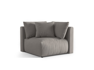 Canapea modulara gri din textil pentru 1 persoana Chris Corner Micadoni