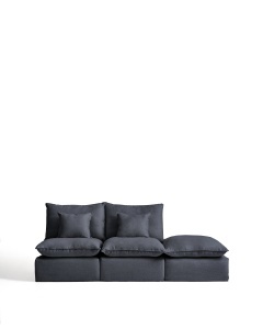 Canapea modulara gri inchis din textil pentru 3 persoane Anarela 270 Left Kave Home