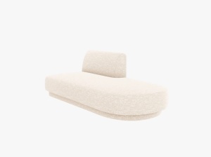 Canapea modulara ivorie din textil pentru 2 persoane Miley Eden Right Chenille Micadoni