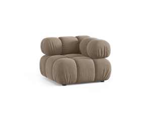 Canapea modulara maro cappuccino din catifea pentru 1 persoana Bellis Bluvel Corner Micadoni