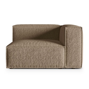 Canapea modulara maro cappuccino din textil pentru 1 persoana Nuria Right Boucle Micadoni
