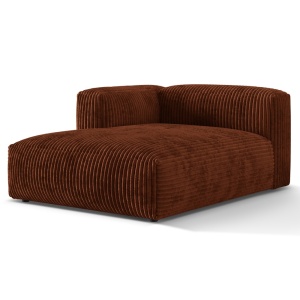 Canapea modulara maro caramiziu din textil pentru 1 persoana Martina T Corduroy Left Micadoni