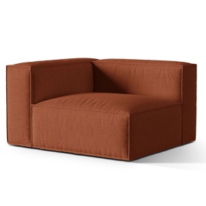 Canapea modulara maro caramiziu din textil pentru 1 persoana Nuria Left Lib Micadoni