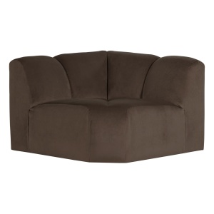 Canapea modulara maro din catifea 105 cm Mojo Corner Woood
