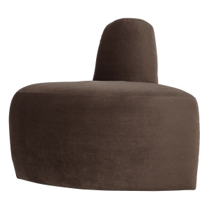 Canapea modulara maro din catifea 76 cm Mojo Corner Woood
