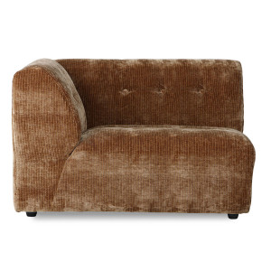 Canapea modulara maro din textil pentru 1,5 persoane Vint Left Corduroy HKliving