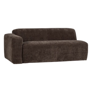 Canapea modulara maro din textil pentru 2 persoane Mojo Rib Left Woood