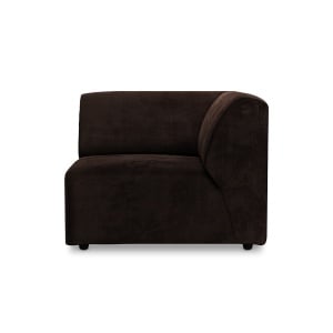 Canapea modulara maro espresso din catifea 94 cm Jax Right End HKliving