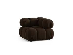 Canapea modulara maro inchis din catifea pentru 1 persoana Bellis Bluvel Corner Micadoni