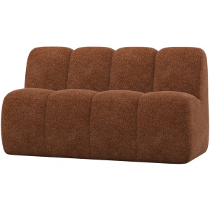 Canapea modulara maro ruginiu din textil 154 cm Mojo Woolly Middle Woood