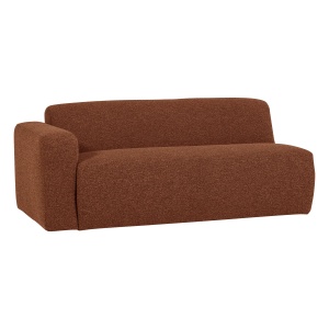 Canapea modulara maro ruginiu din textil pentru 2 persoane Mojo Base Boucle Left Woood
