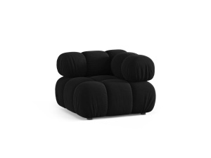 Canapea modulara neagra din catifea pentru 1 persoana Bellis Bluvel Corner Micadoni