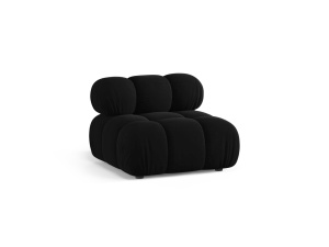 Canapea modulara neagra din catifea pentru 1 persoana Bellis Bluvel Middle Micadoni