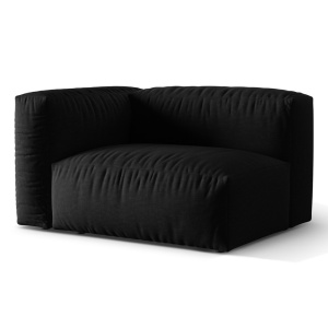 Canapea modulara neagra din textil pentru 1 persoana Martina Boston Left Micadoni