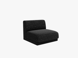 Canapea modulara neagra din textil pentru 1 persoana Miley Chenille Middle Micadoni